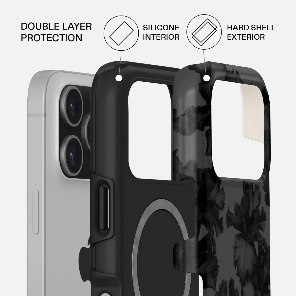 Kryt pro iPhone 17 Pro Burga Nocturnal Tough MagSafe Case - květinový tmavý - iSTYLE CZ