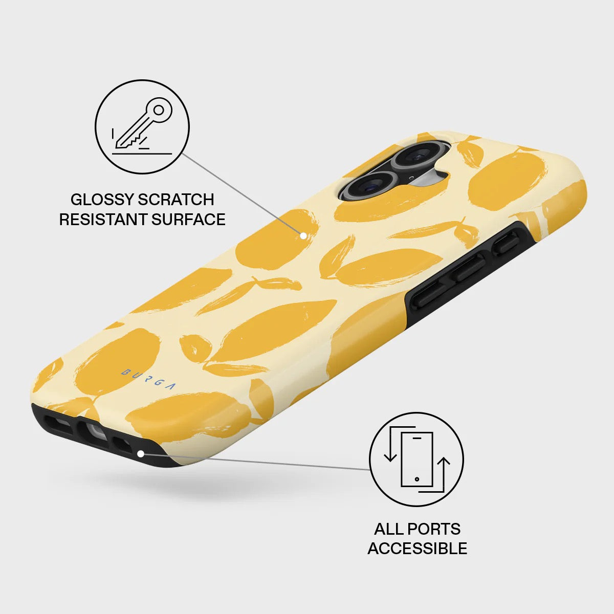 Kryt pro iPhone 17 Burga Lemon Tart Tough MagSafe Case - citrón - iSTYLE CZ