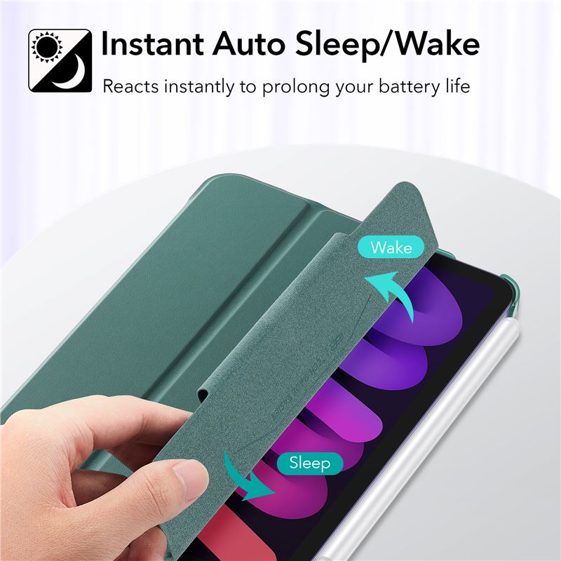 Pouzdro na iPad mini 6 ESR Ascend Trifold - tmavě zelené