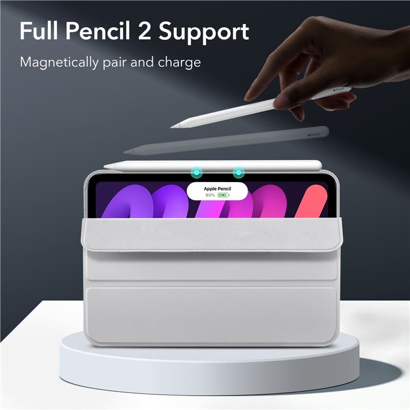 Pouzdro na iPad mini 6 ESR Rebound Magnetic - stříbrno šedé