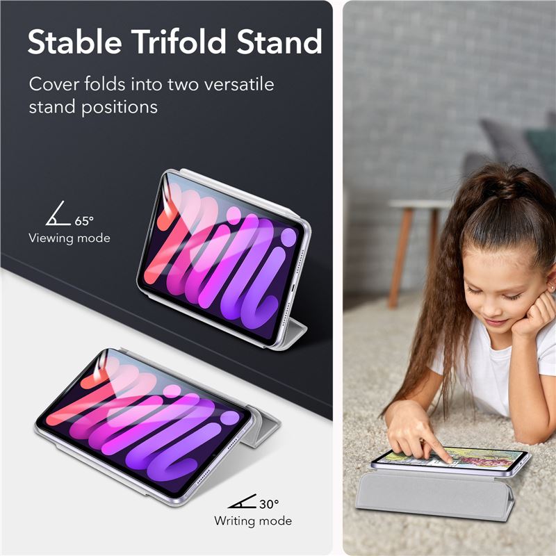 Pouzdro na iPad mini 6 ESR Rebound Magnetic - stříbrno šedé