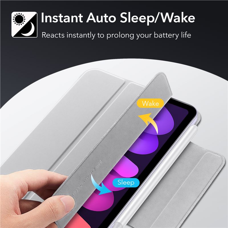 Pouzdro na iPad mini 6 ESR Rebound Magnetic - stříbrno šedé