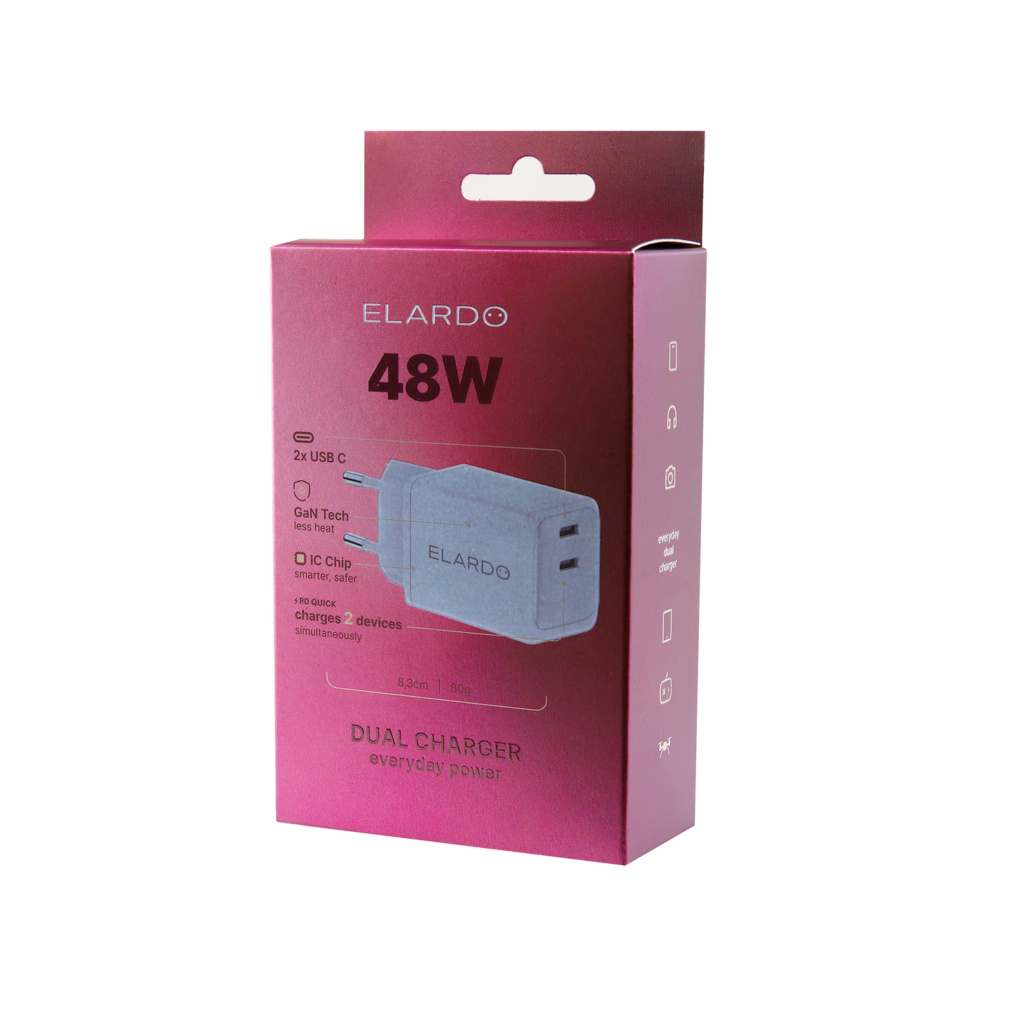 Duální USB-C nabíječka ELARDO Everyday Charger 48W GaN