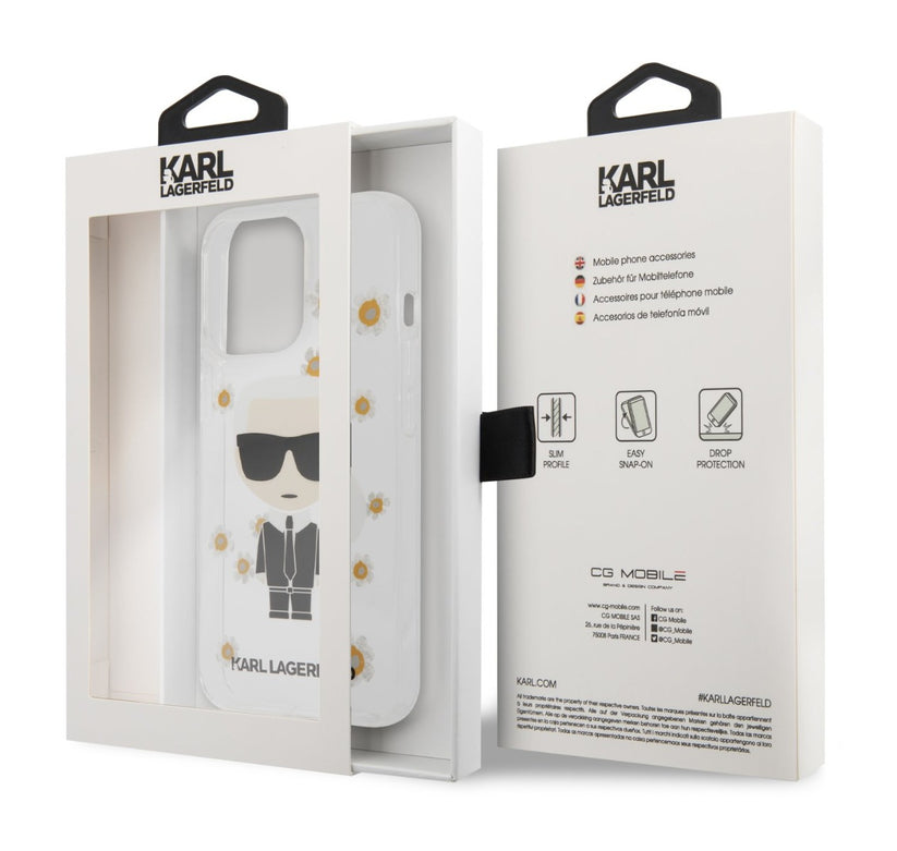 Kryt Karl Lagerfeld Ikonik Flower pro iPhone 13 Pro - průhledný - iSTYLE CZ