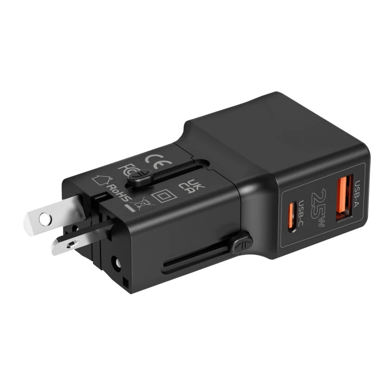 25W cestovní adaptér Mobile Origin Travel Adapter - černý