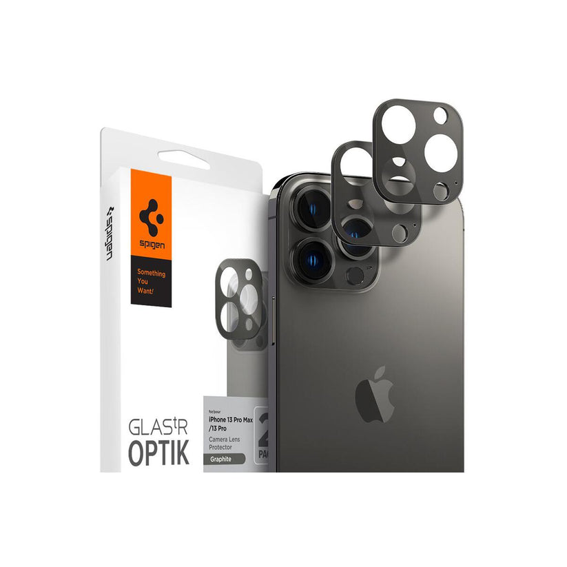 Ochranné sklo na fotoaparát pro iPhone 13 Pro/13 Pro Max Spigen tR Optik 2 Pack - grafitové