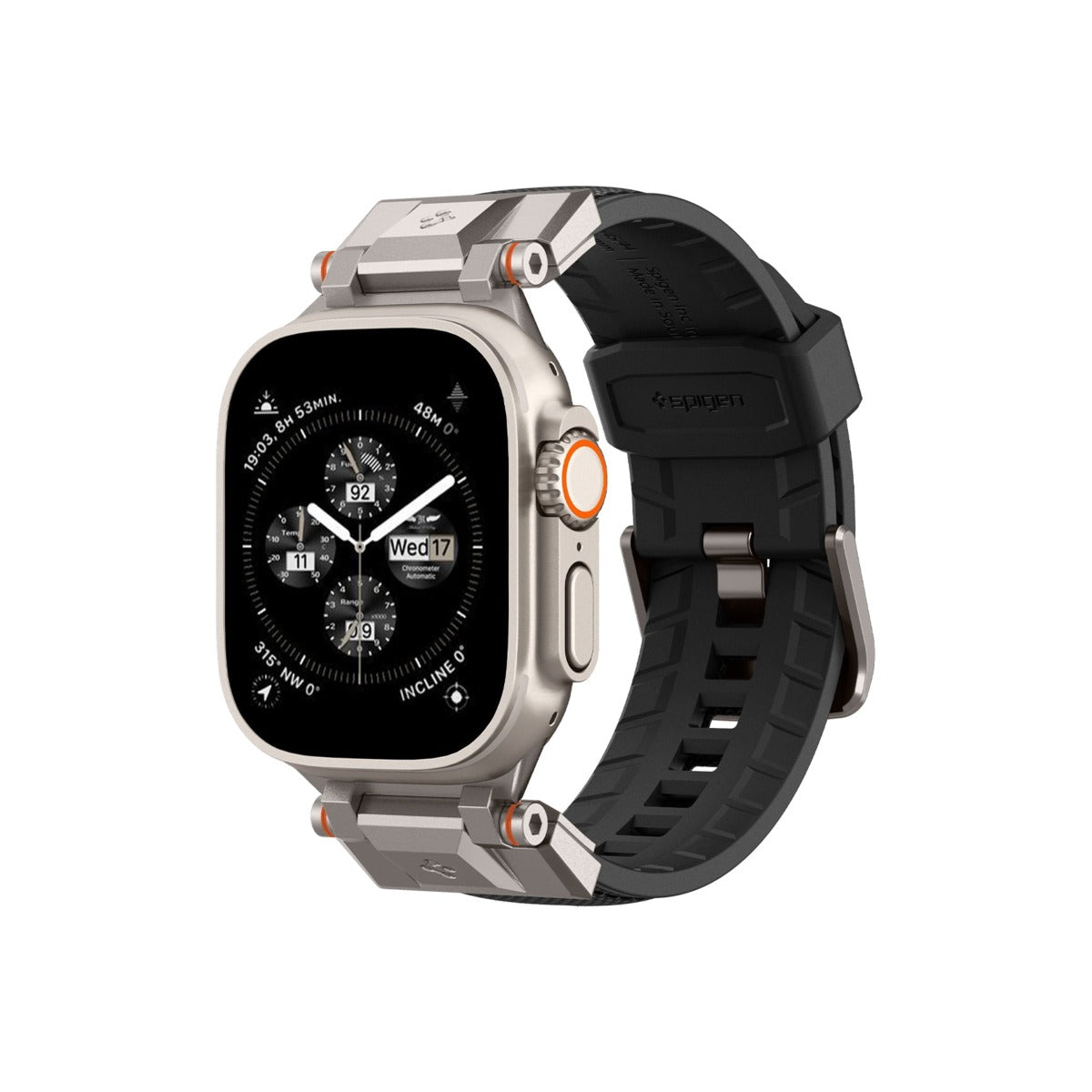 Řemínek pro Apple Watch 42/44/45/49 mm Spigen Dura Pro Armor Band - černý - iSTYLE CZ
