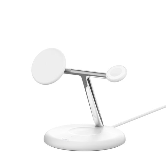 MagSafe bezdrátový nabíjecí stojan Belkin BoostCharge Pro 3in1 s Qi2 - bílý - iSTYLE CZ