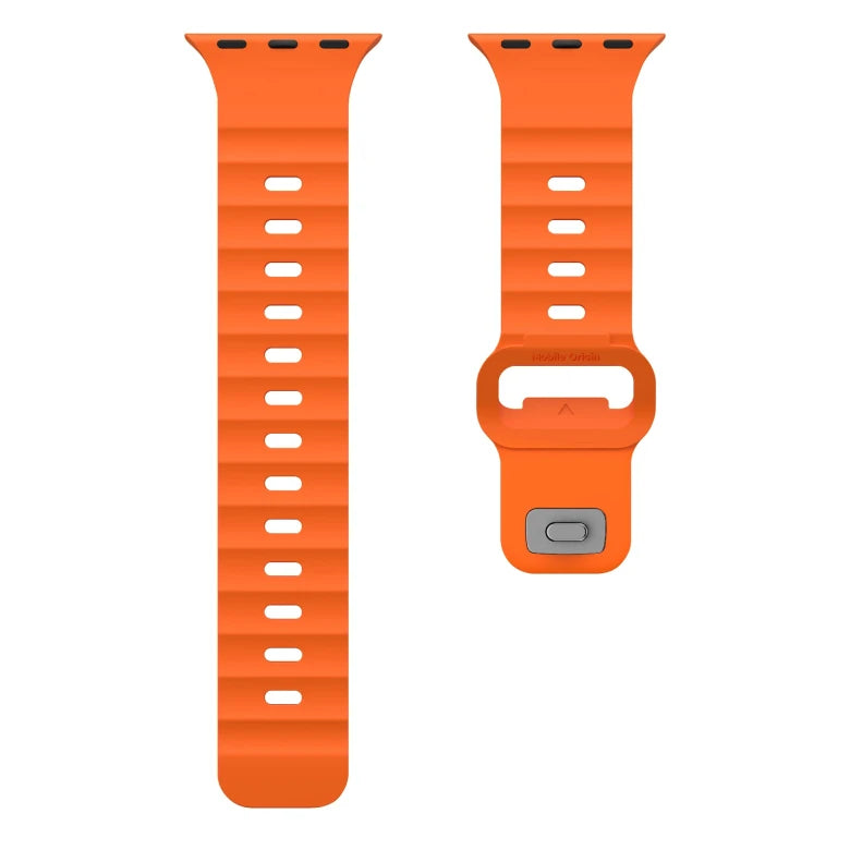 Řemínek pro Apple Watch 44/45/46/49 mm Mobile Origin FKM Strap s kovovým zapínáním - oranžový