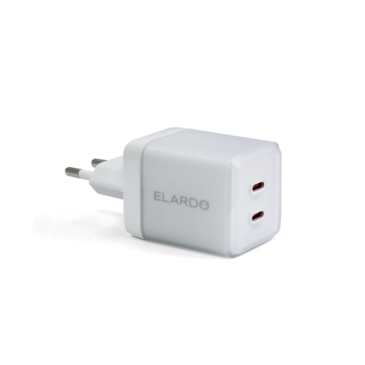 67W výkonná duální USB-C nabíječka ELARDO Everyday Charger GaN