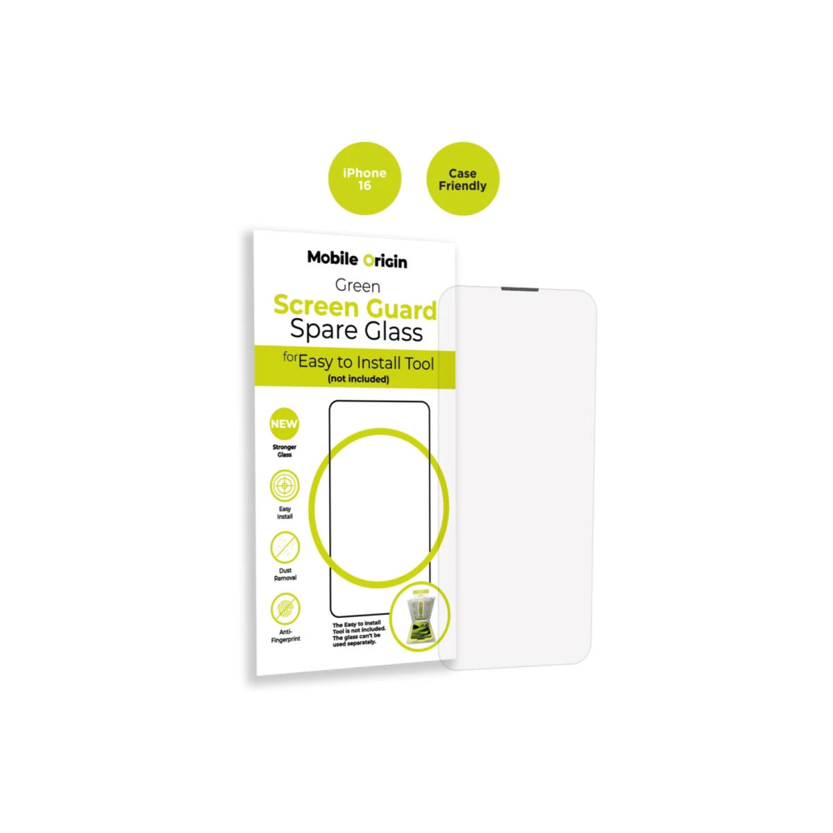 Ochranné sklo pro iPhone 16 Mobile Origin Screen Guard Spare Glass Case Friendly