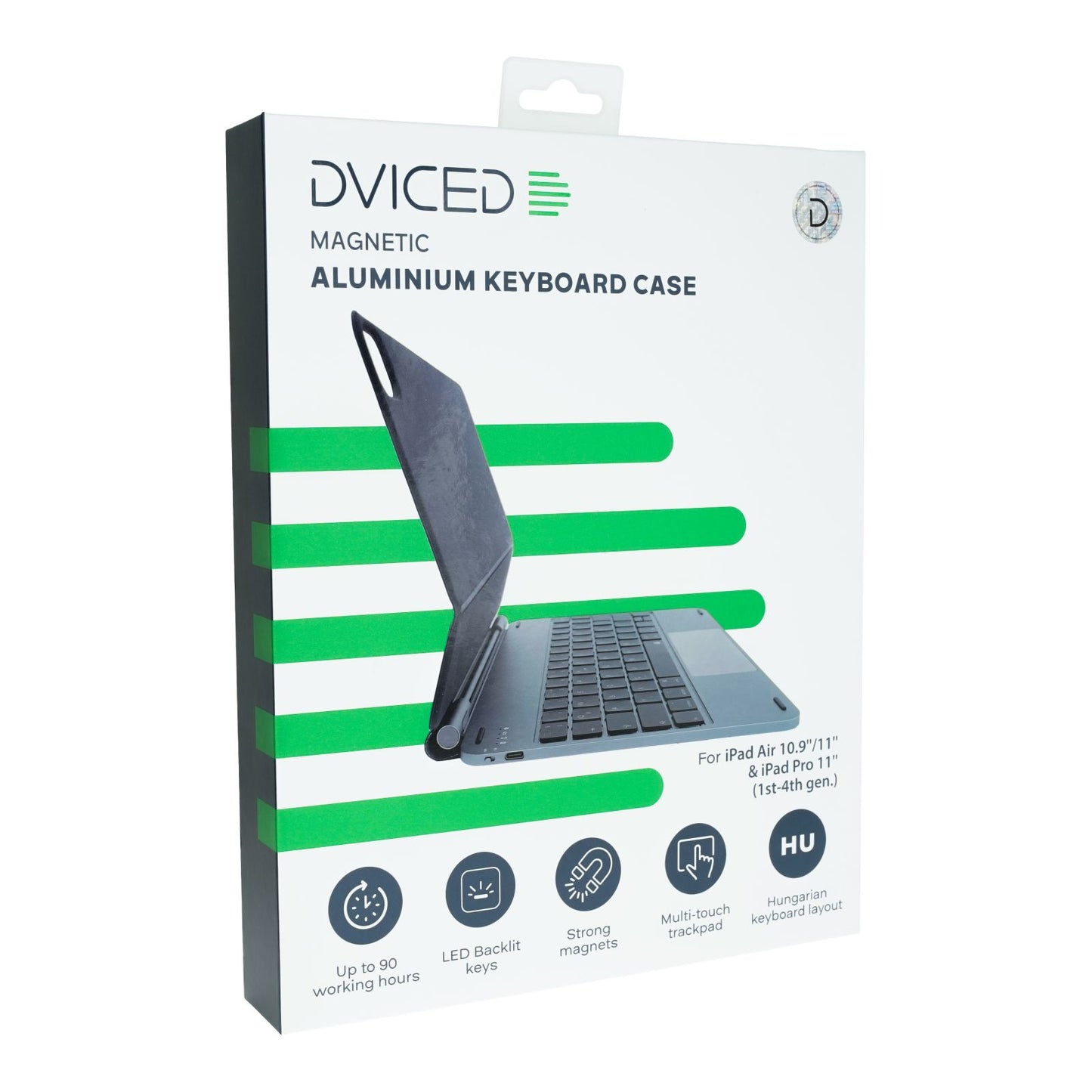 Kryt s klávesnicí pro iPad Air/Pro 11" Dviced Magnetic Aluminium - HU - tmavě šedý