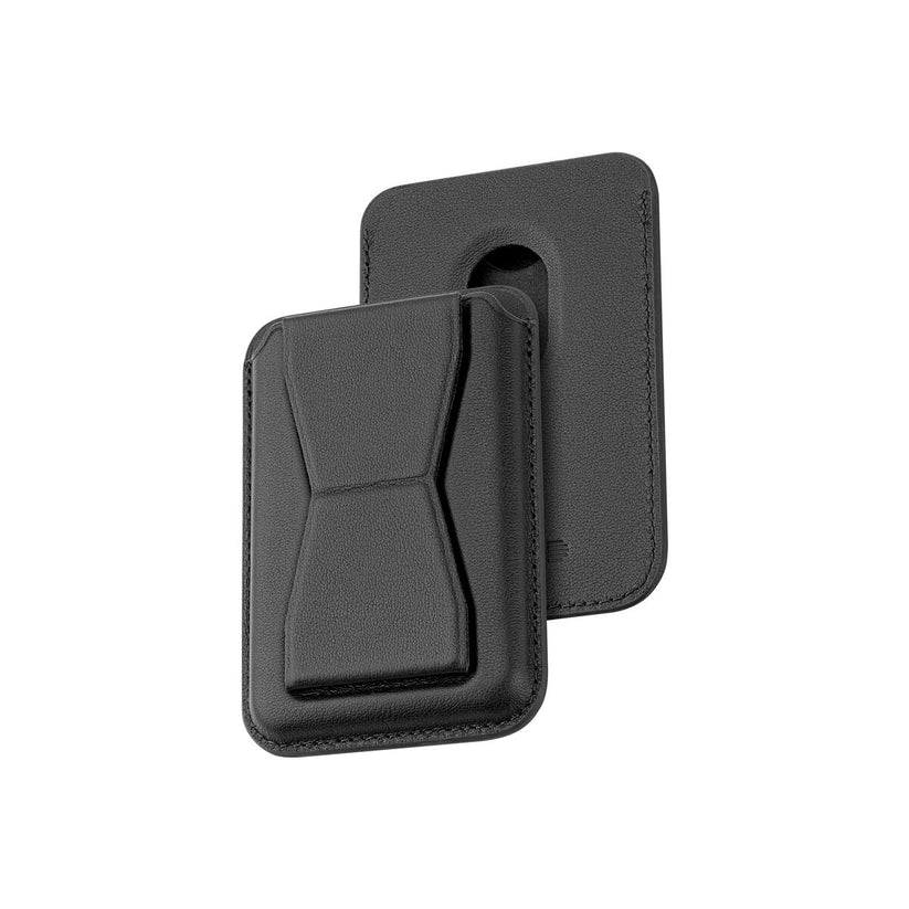 Kožená MagSafe peněženka Dviced s podstavcem – černá - iSTYLE CZ