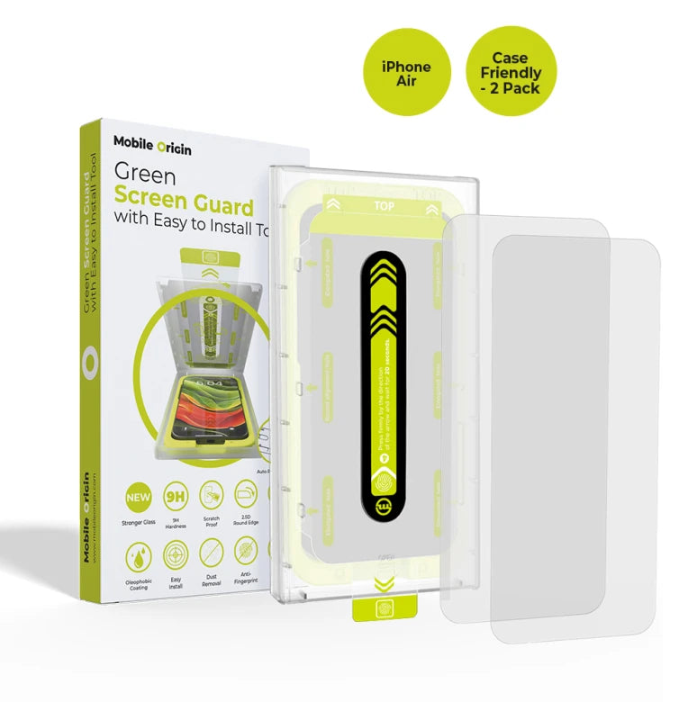 Ochranné sklo pro iPhone Air Mobile Origin EasyGlass Case Friendly s aplikátorem - 2 ks