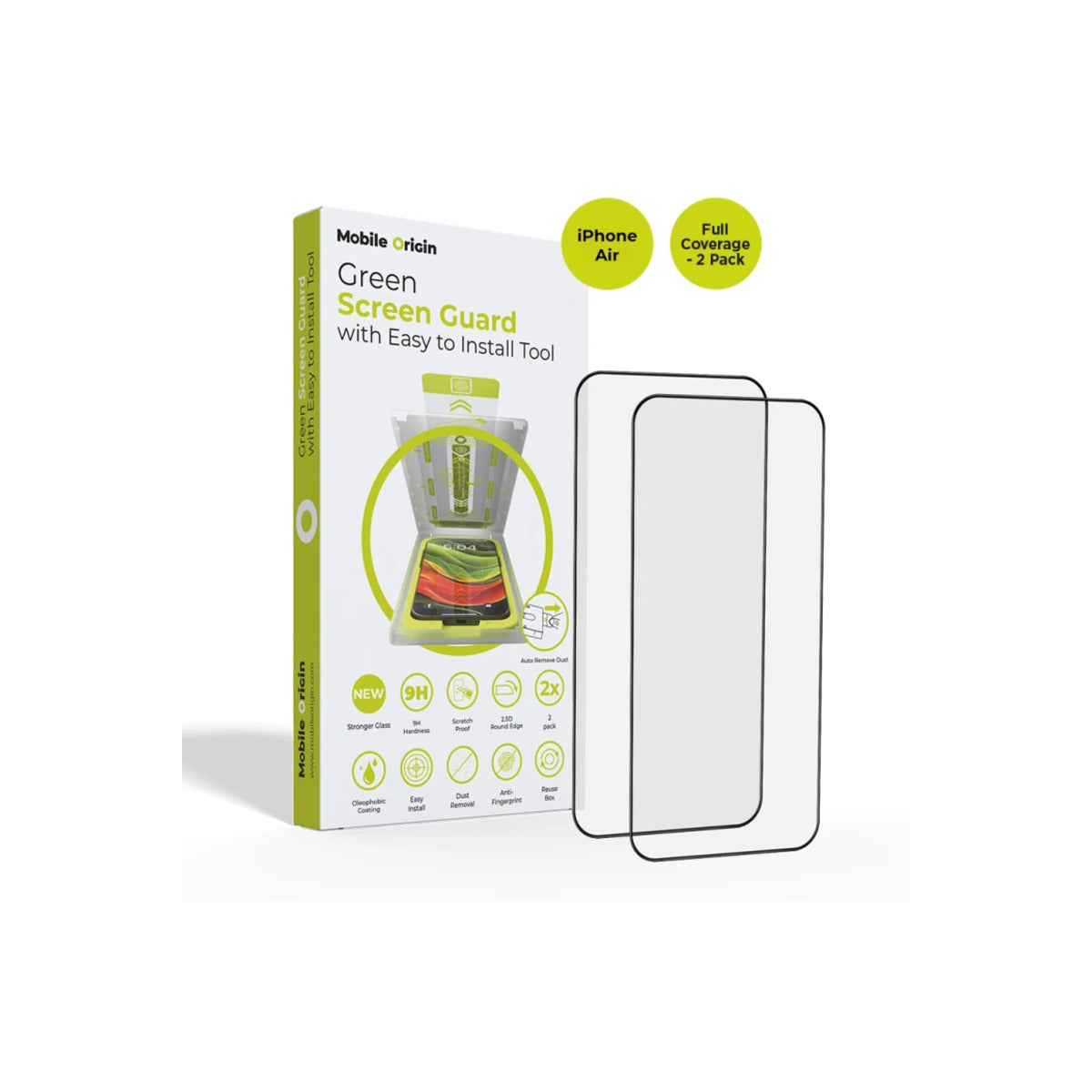 Ochranné sklo pro iPhone Air Mobile Origin Screen Guard s aplikátorem, úplným pokrytím, 2 ks - iSTYLE CZ