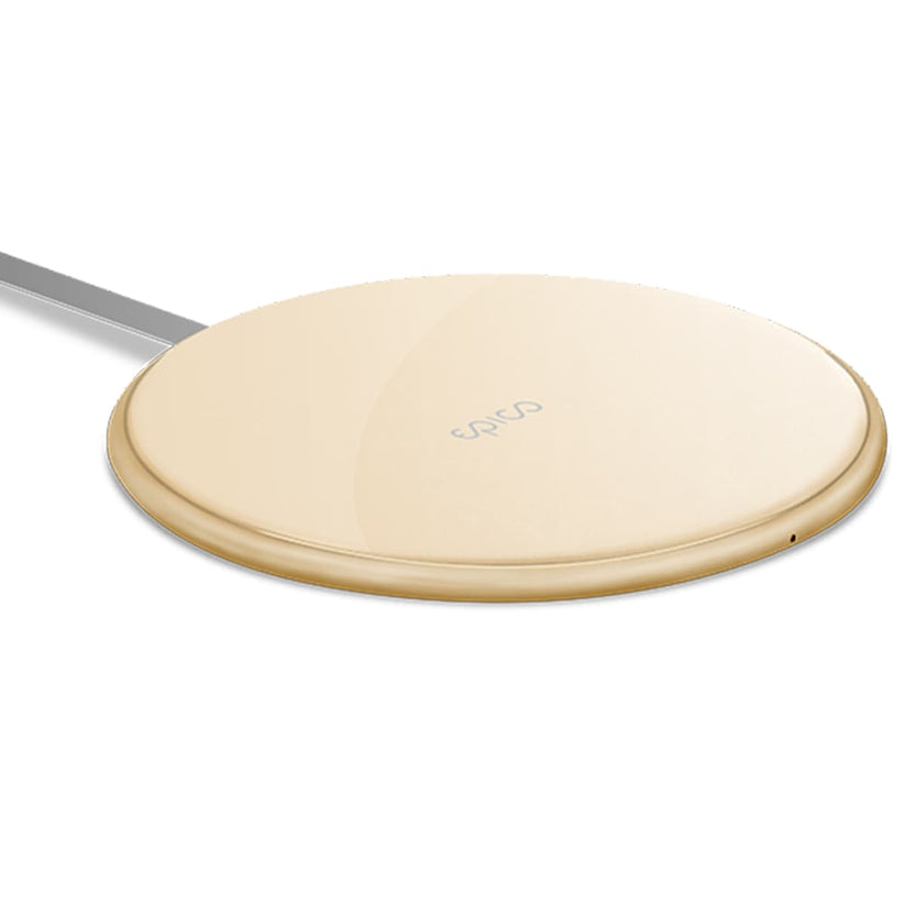 Ultratenká bezdrátová nabíječka Epico 10W s integrovaným kabelem - zlatá