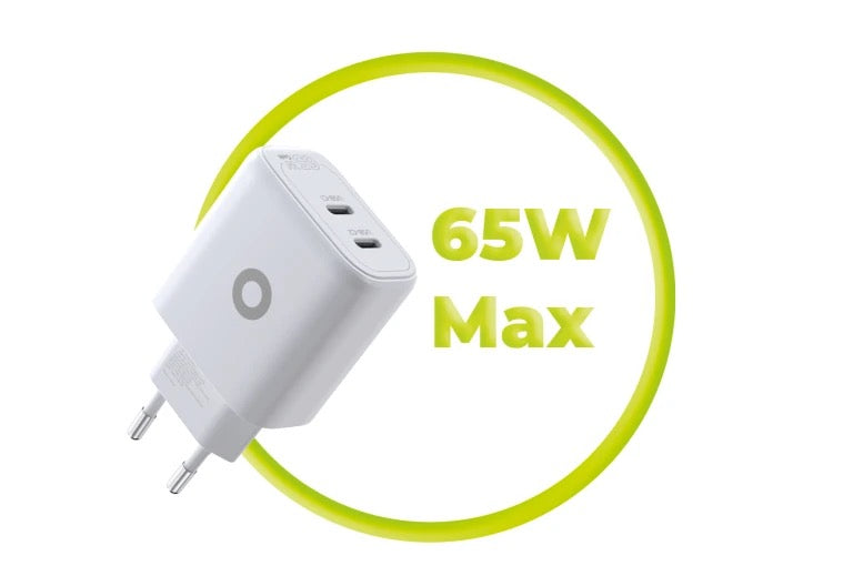 65W adaptér Mobile Origin GaN Dual USB-C Charger MO19 - bílý - iSTYLE CZ