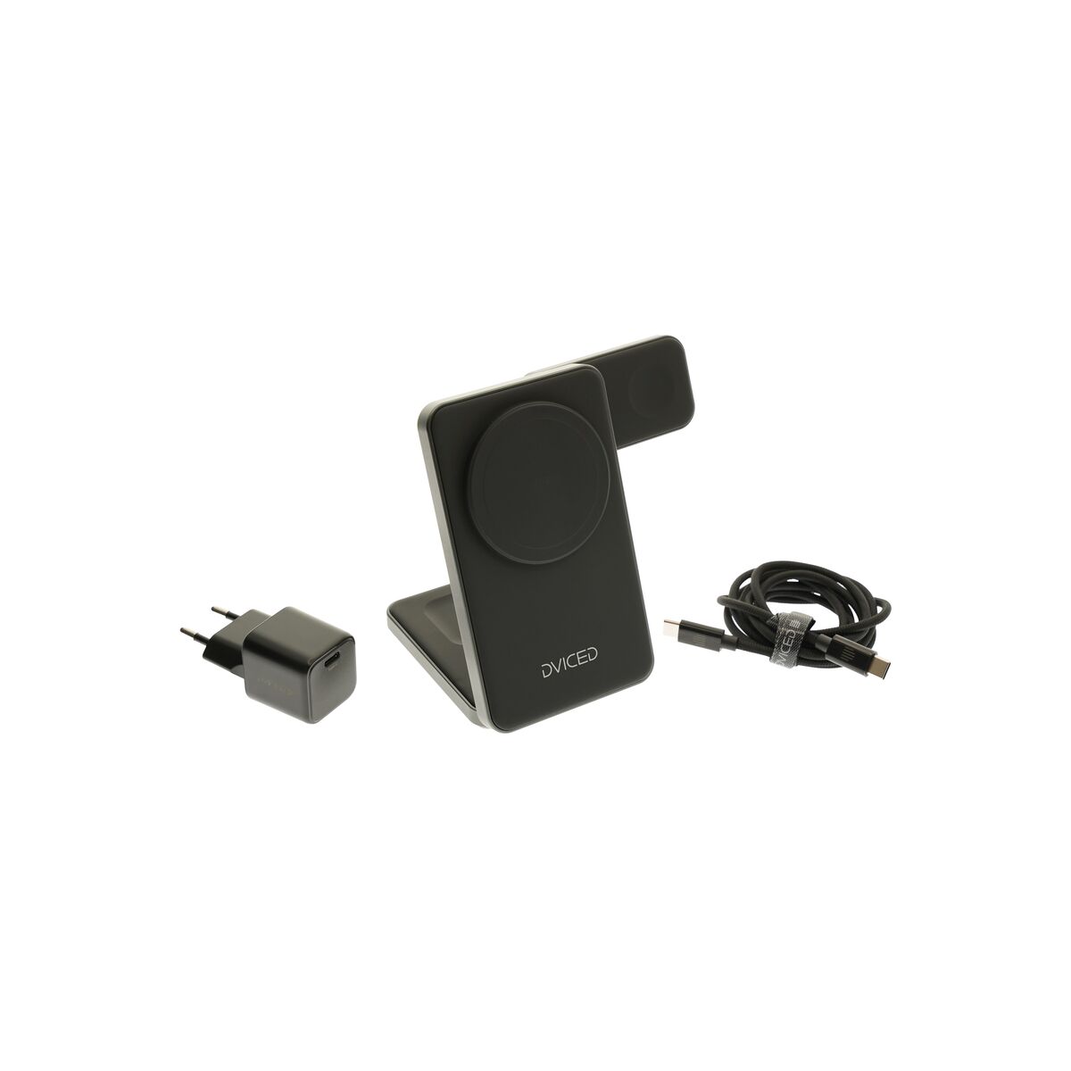 Skládací 3v1 MagSafe Qi2 nabíječka Dviced se stojánkem – černá - iSTYLE CZ