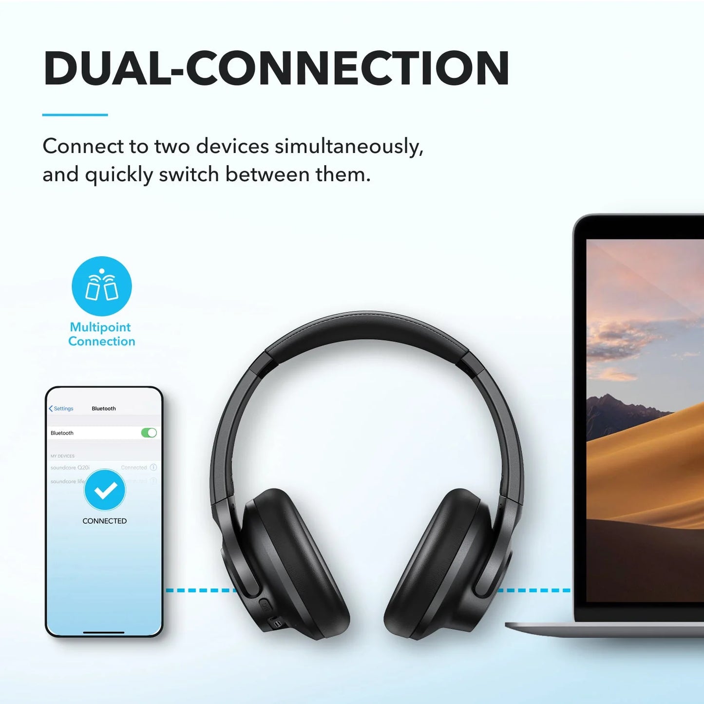 Bezdrátová sluchátka Anker soundcore Q20i - černá