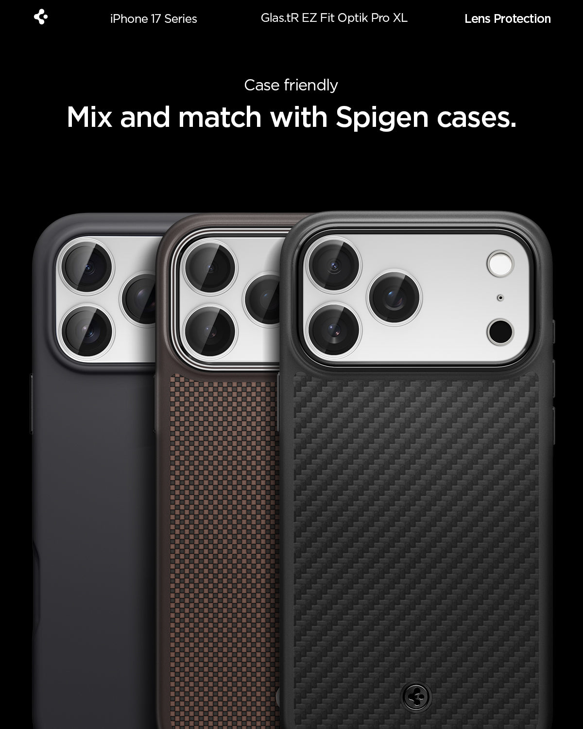 Sklo na fotoaparát pro iPhone 17 Pro Spigen Glass tR EZ Fit Optik Pro XL - bílé