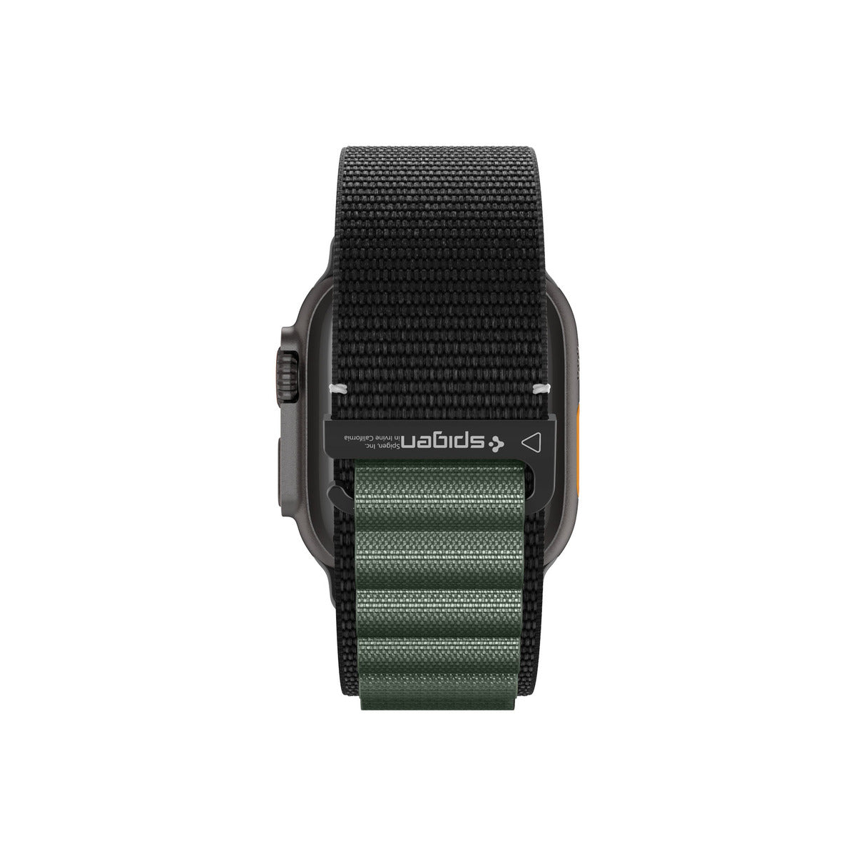 Řemínek pro Apple Watch 49mm/46mm/45mm/44mm Spigen Fabric Band (Hook) - černo-zelený