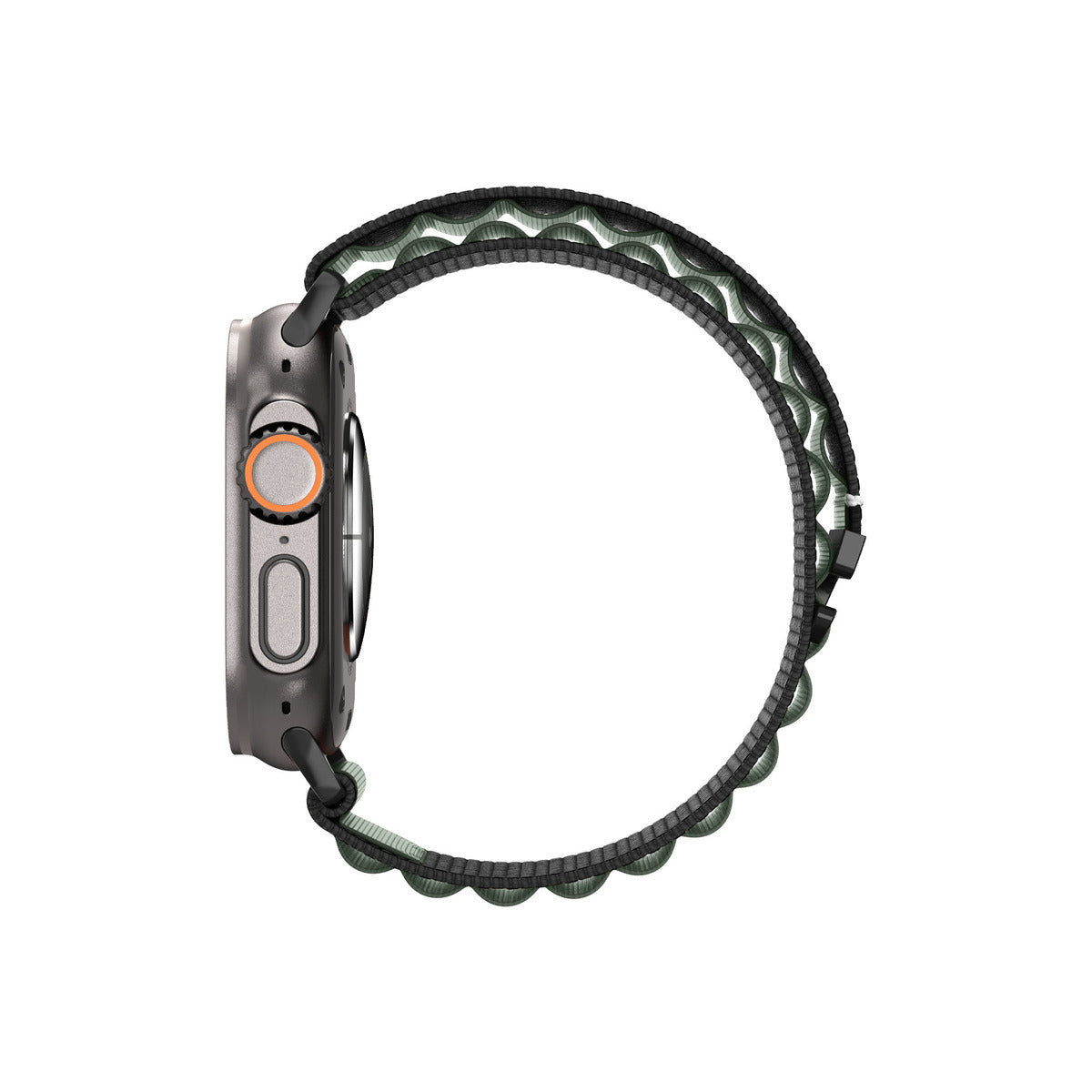 Řemínek pro Apple Watch 49mm/46mm/45mm/44mm Spigen Fabric Band (Hook) - černo-zelený
