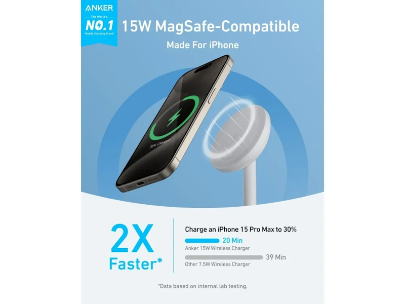 Bezdrátový nabíjecí stojánek Anker MagGo A25X1 15W - bílý