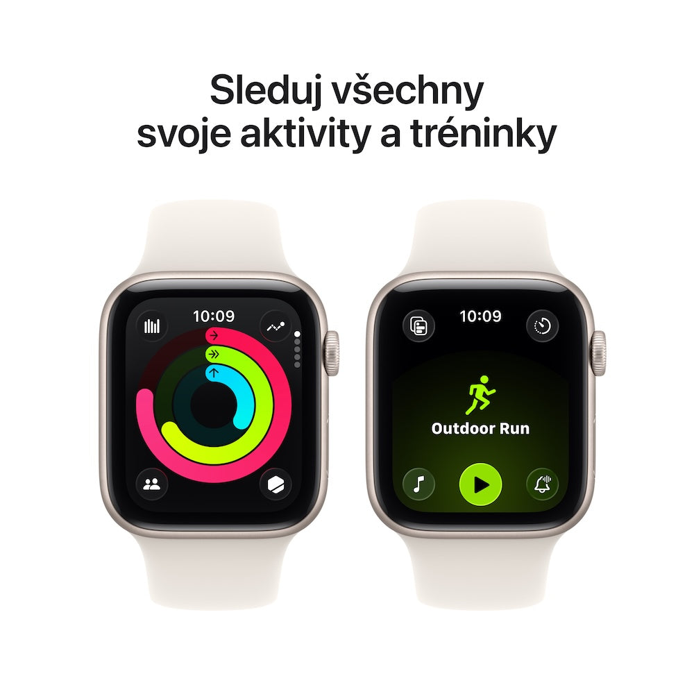 Apple Watch SE 3 GPS 44mm hvězdně bílé hliníkové pouzdro s hvězdně bílým sportovním řemínkem - S/M - iSTYLE CZ