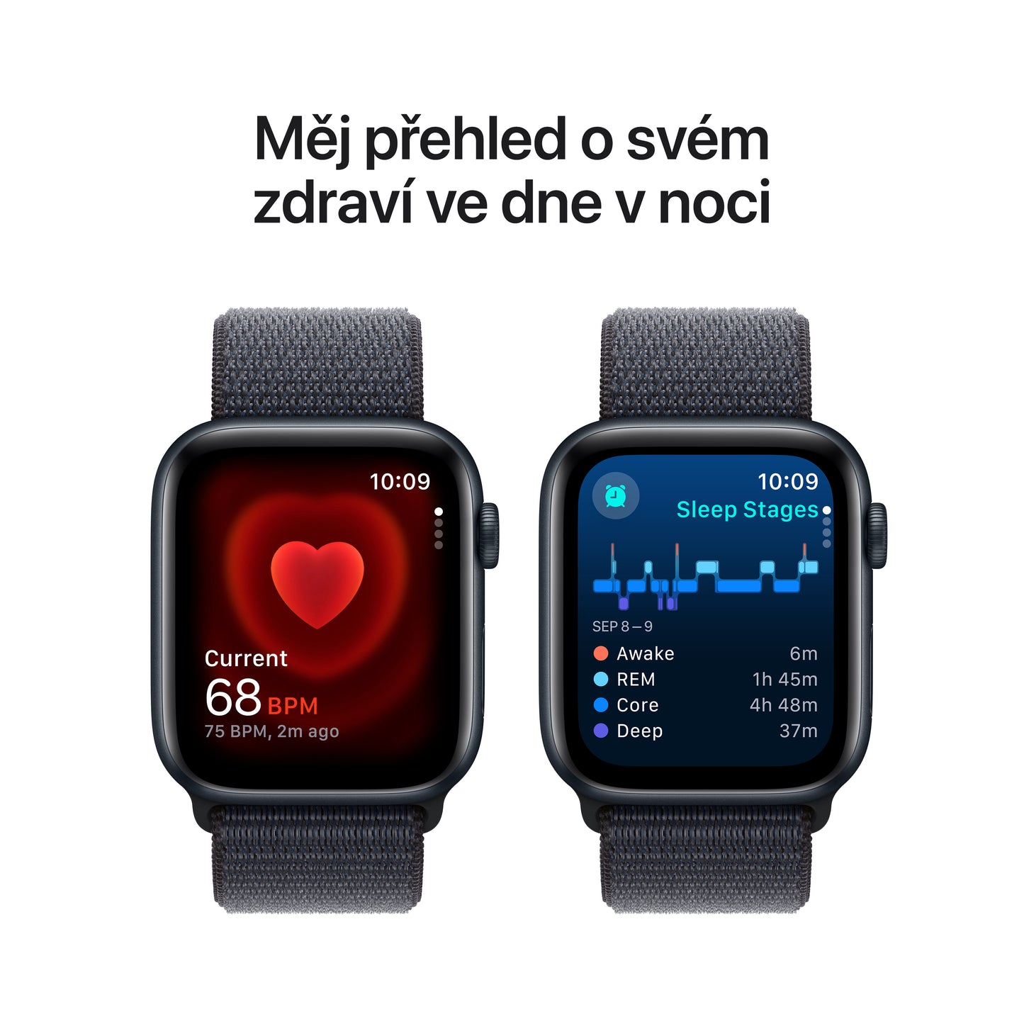 Apple Watch SE GPS + Cellular 40mm temně ikoustové hliníkové pouzdro s inkoustově fialovým provlékacím sportovním řemínkem