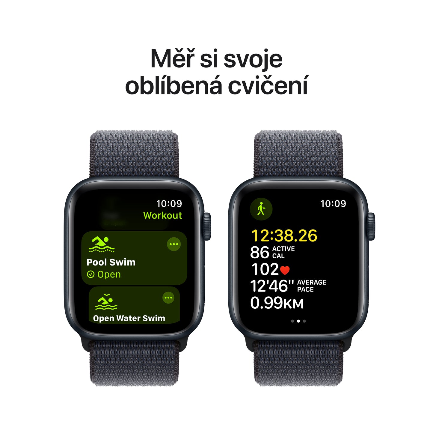 Apple Watch SE GPS + Cellular 40mm temně ikoustové hliníkové pouzdro s inkoustově fialovým provlékacím sportovním řemínkem
