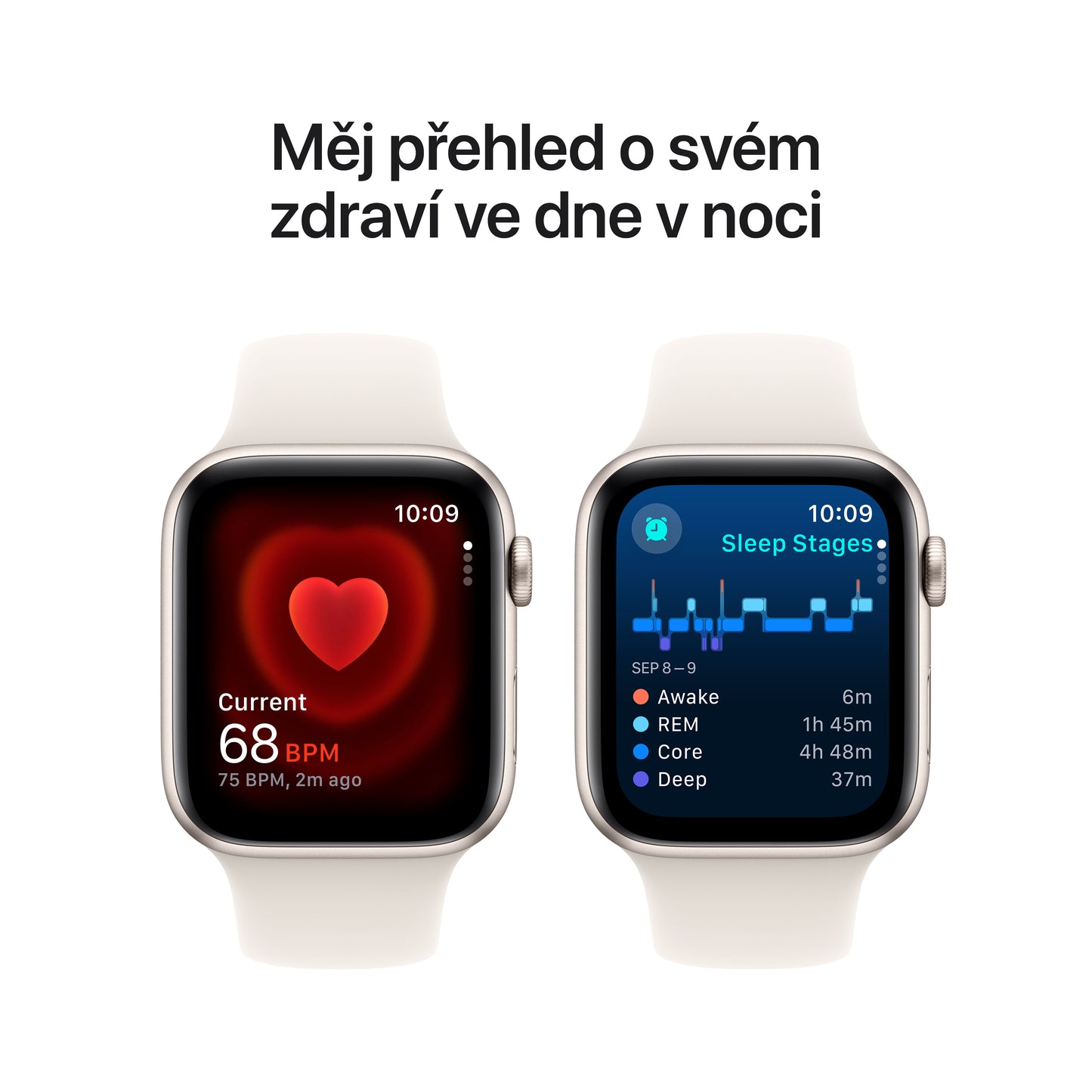 Apple Watch SE GPS + Cellular 40mm hvězdně bílé hliníkové pouzdro s hvězdně bílým sportovním řemínkem - M/L (otevřený)