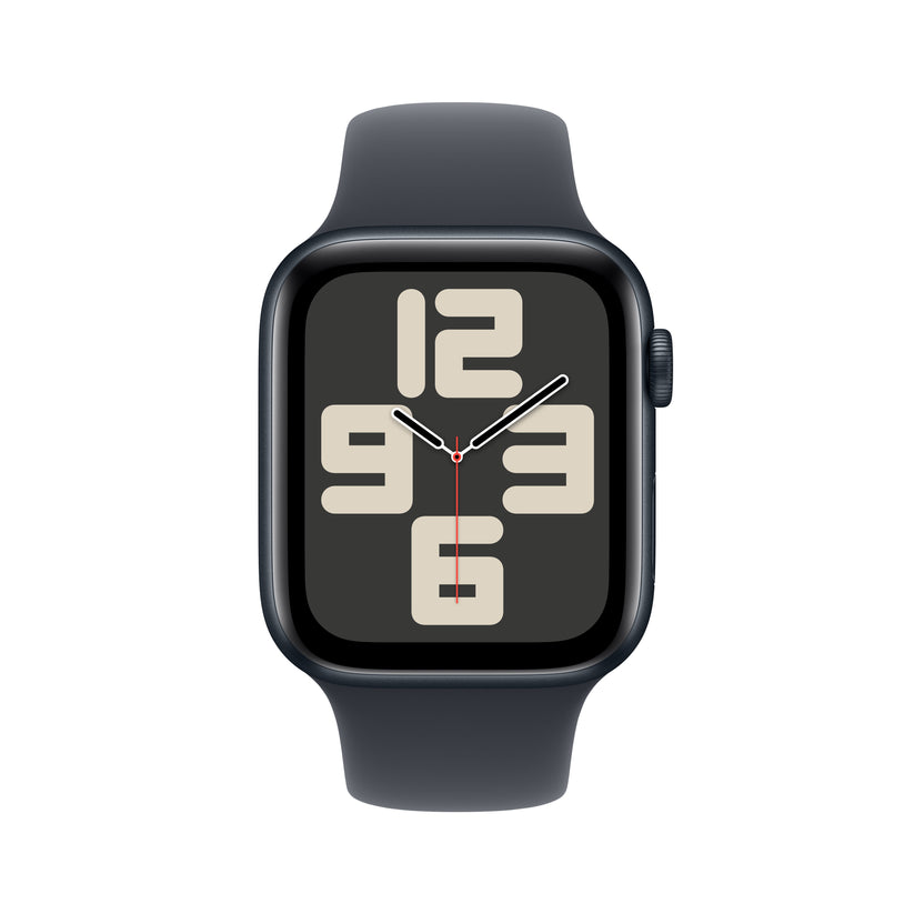 Apple Watch SE GPS + Cellular 44mm temně ikoustové hliníkové pouzdro s temně inkoustovým sportovním řemínkem - S/M (otevřený) - iSTYLE.cz