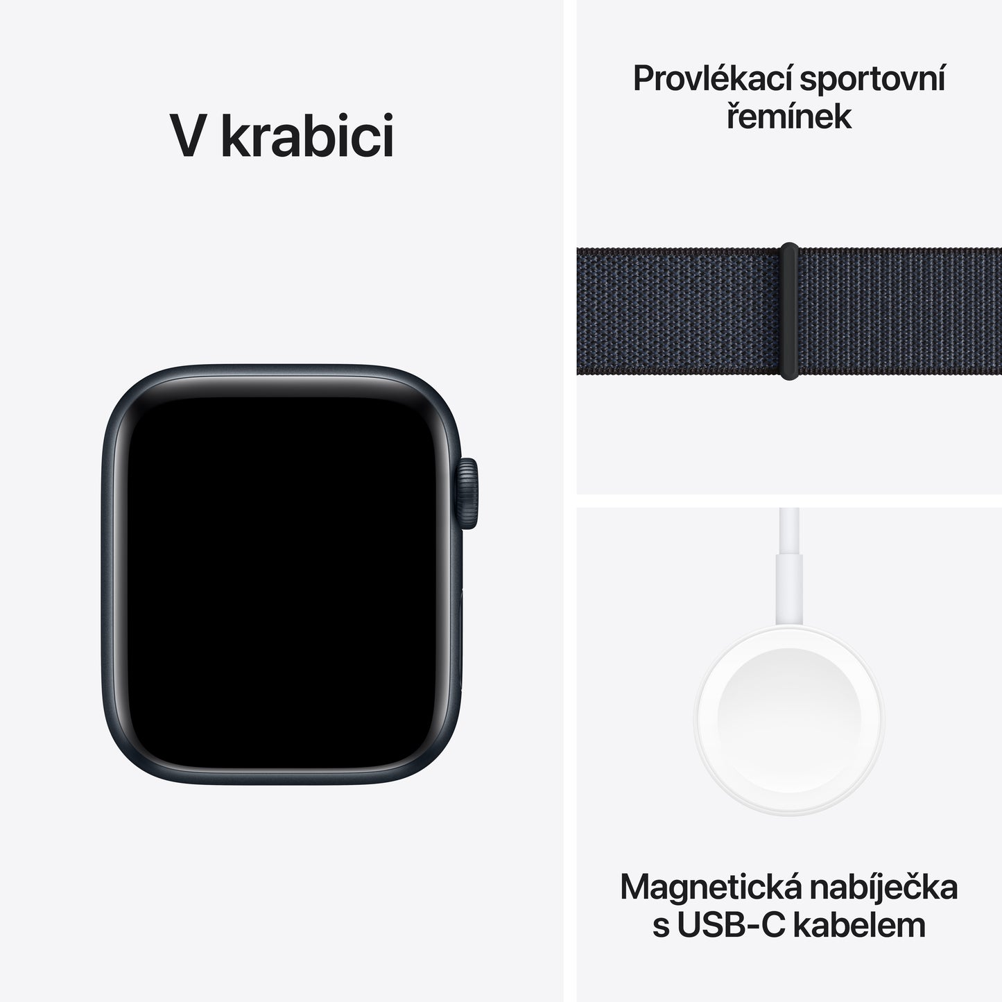 Apple Watch SE GPS + Cellular 44mm temně ikoustové hliníkové pouzdro s inkoustově fialovým provlékacím sportovním řemínkem