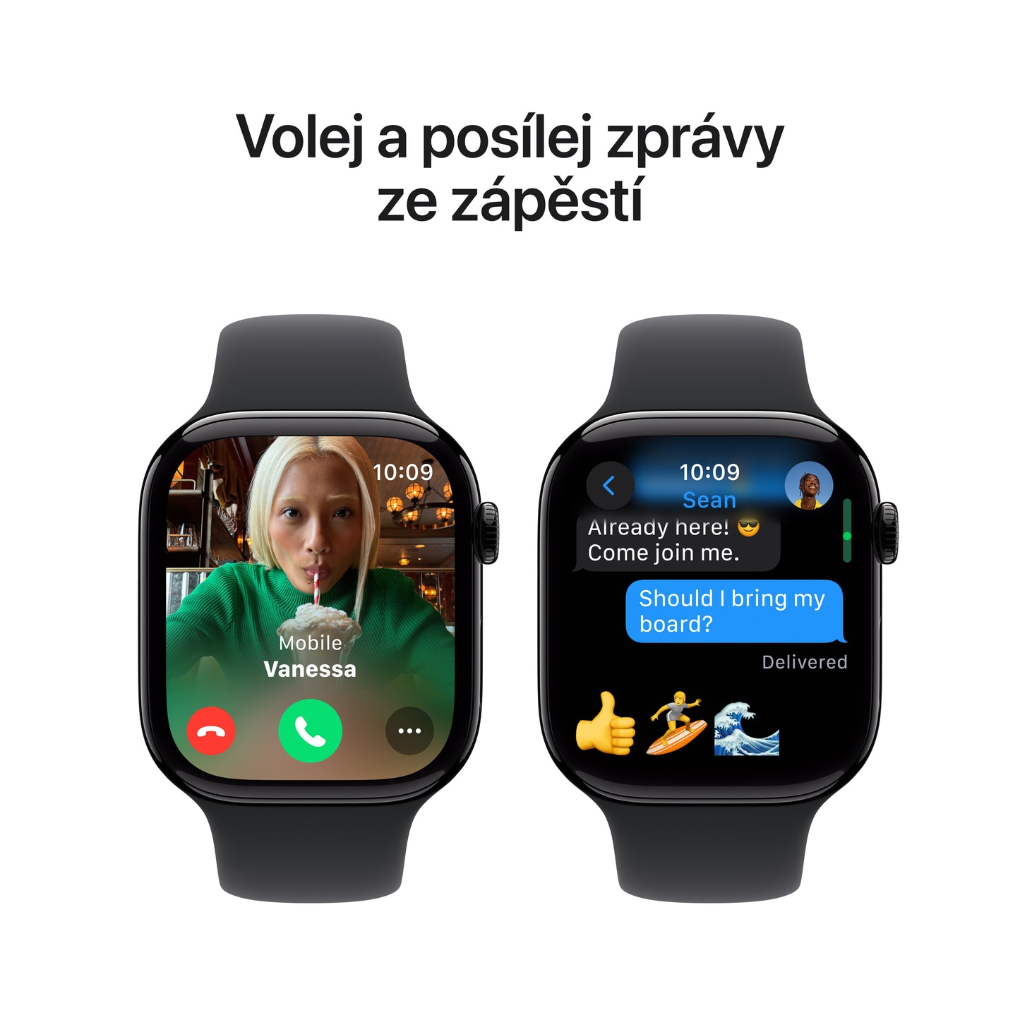 Apple Watch Series 10 GPS 46mm klavírně černé hliníkové pouzdro s černým sportovním řemínkem - M/L
