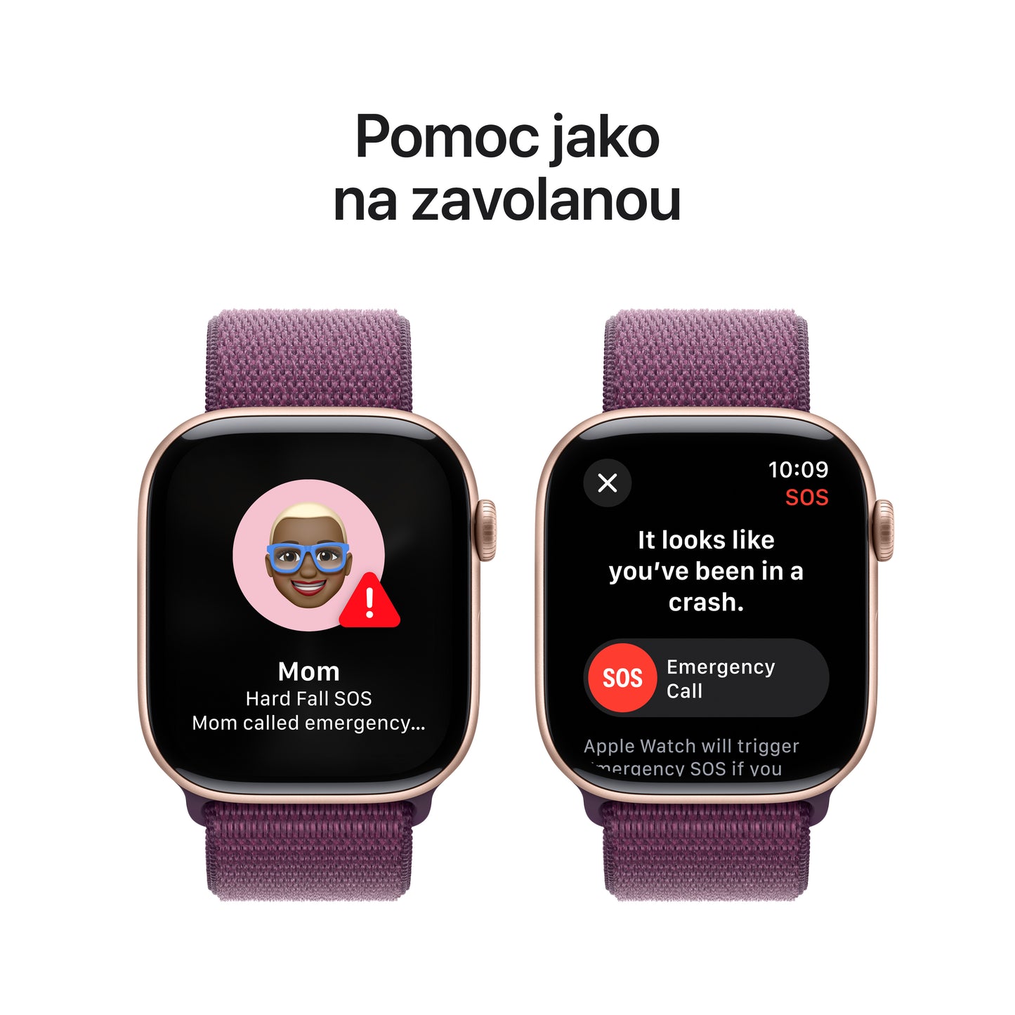 Apple Watch Series 10 GPS + Cellular 46mm růžově zlaté hliníkové pouzdro se švestkovým sportovním provlékacím řemínkem