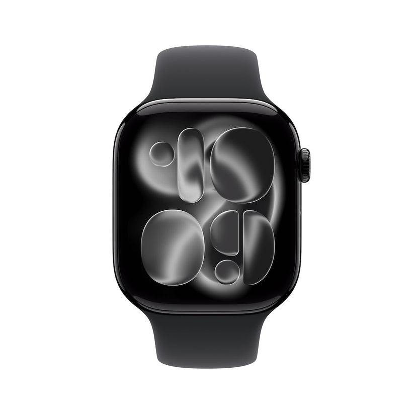 Apple Watch Series 11 GPS 42mm klavírně černé hliníkové pouzdro s černým sportovním řemínkem - M/L - iSTYLE CZ