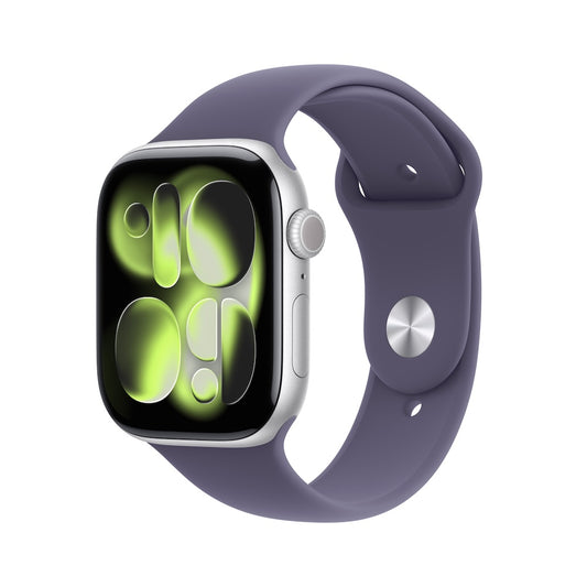 Apple Watch Series 11 GPS 42mm stříbrné hliníkové pouzdro s mlžně fialovým sportovním řemínkem - M/L - iSTYLE CZ