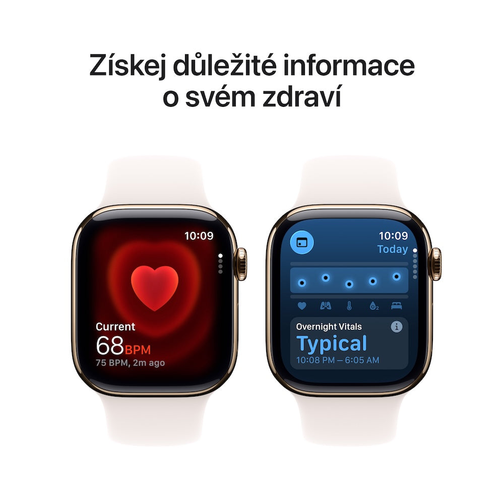 Apple Watch Series 11 GPS + Cellular 42mm zlatě titanové pouzdro se světle ruměným sportovním řemínkem - S/M - iSTYLE CZ