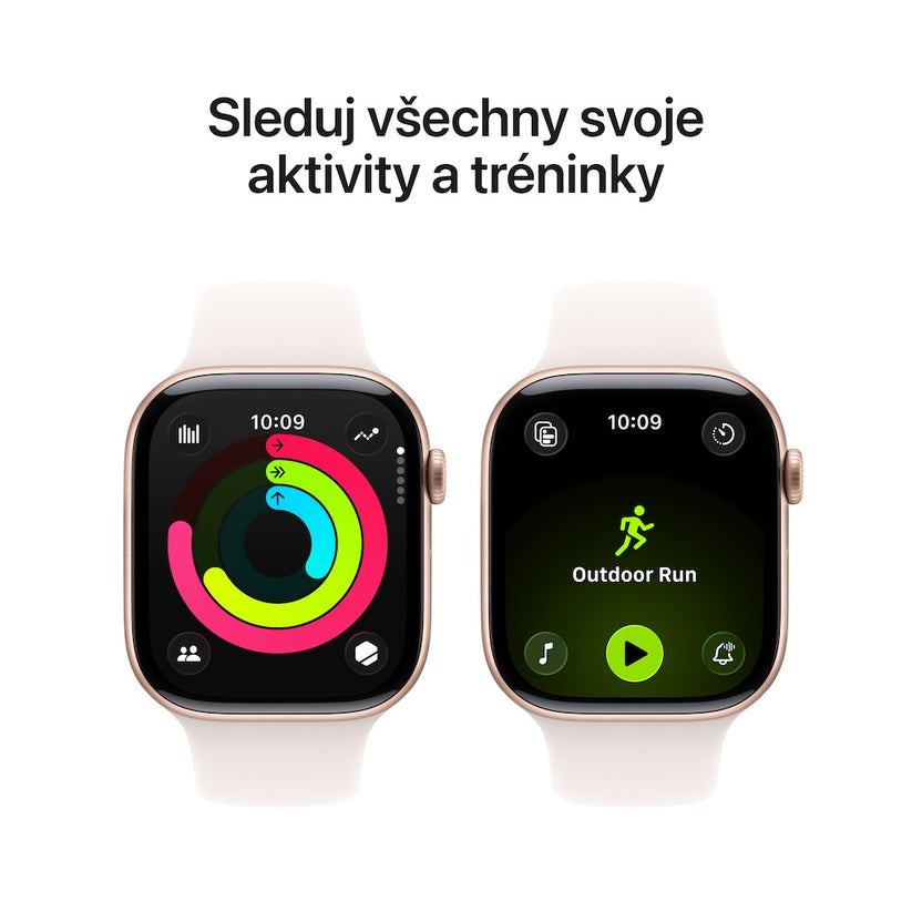 Apple Watch Series 11 GPS + Cellular 42mm růžově zlaté hliníkové pouzdro se světle ruměným sportovním řemínkem - S/M - iSTYLE CZ