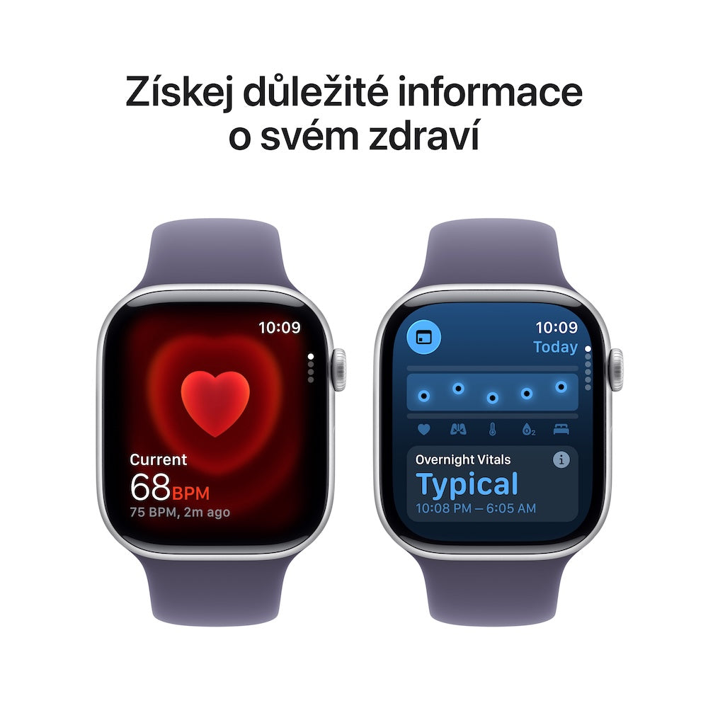Apple Watch Series 11 GPS + Cellular 42mm stříbrné hliníkové pouzdro s mlžně fialovým sportovním řemínkem - M/L - iSTYLE CZ
