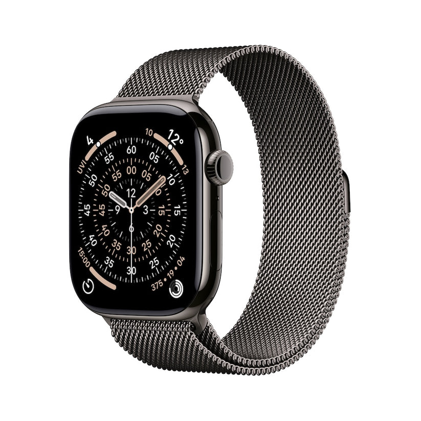 Apple Watch Series 11 GPS + Cellular 46mm břidlicově šedé titanové pouzdro s břidlicově šedým ocelovým milánským tahem - S/M - iSTYLE CZ
