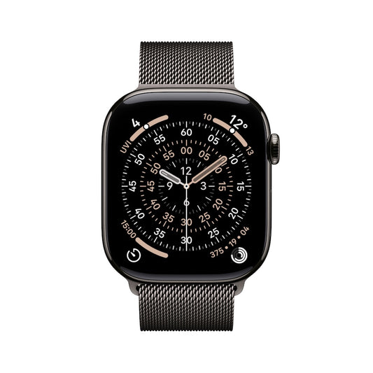 Apple Watch Series 11 GPS + Cellular 46mm břidlicově šedé titanové pouzdro s břidlicově šedým ocelovým milánským tahem - M/L - iSTYLE CZ