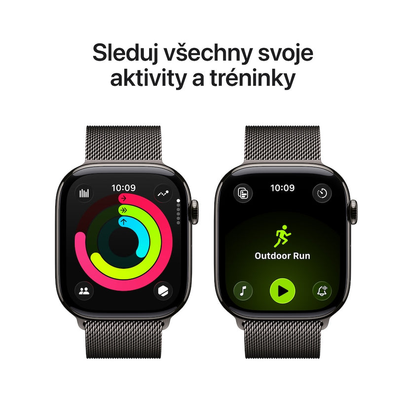 Apple Watch Series 11 GPS + Cellular 46mm břidlicově šedé titanové pouzdro s břidlicově šedým ocelovým milánským tahem - M/L - iSTYLE CZ