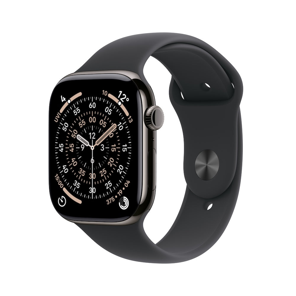 Apple Watch Series 11 GPS + Cellular 42mm břidlicově šedé titanové pouzdro s černým sportovním řemínkem - S/M - iSTYLE CZ