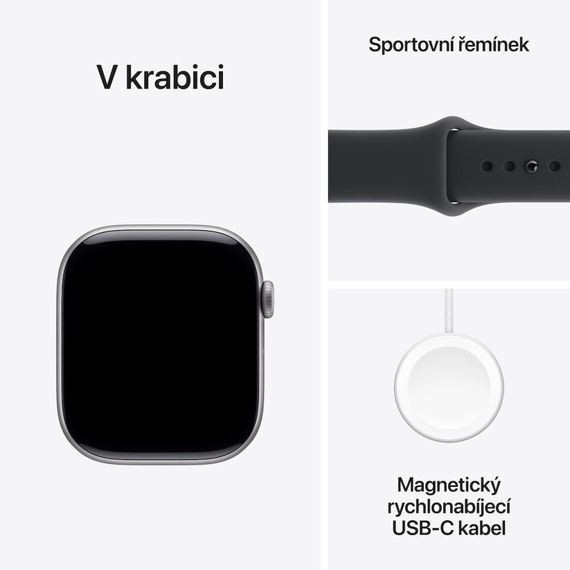 Apple Watch Series 11 GPS + Cellular 46mm břidlicově šedé titanové pouzdro s černým sportovním řemínkem - S/M - iSTYLE CZ