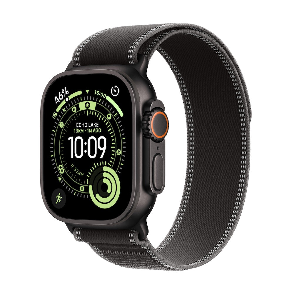 Apple Watch Ultra 3 GPS + Cellular 49mm černě titanové pouzdro s černě/ulovým trailovým tahem - M/L (otevřený) - iSTYLE.cz