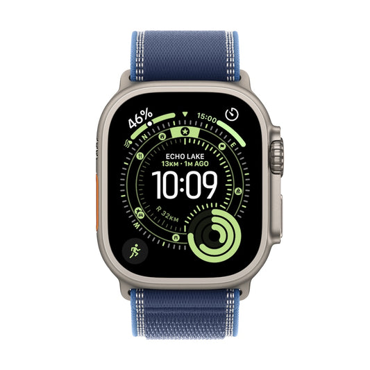 Apple Watch Ultra 3 GPS + Cellular 49mm přírodně titanové pouzdro s modře/jasně modrým trailovým tahem - M/L - iSTYLE CZ
