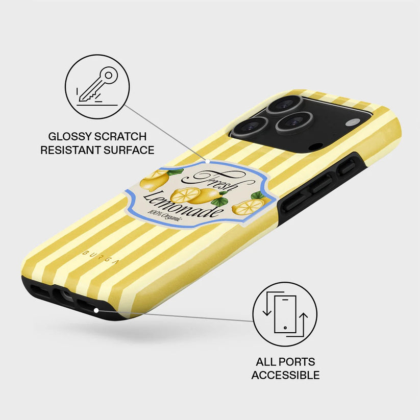 Kryt pro iPhone 17 Pro Burga Frizzante Tough MagSafe Case - žluté pruhy - iSTYLE CZ