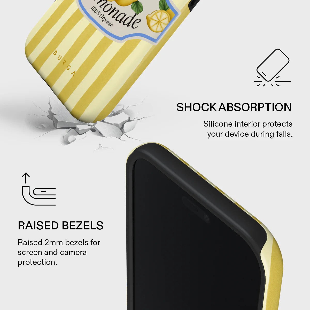 Kryt pro iPhone Air Burga Frizzante Tough MagSafe Case - žluté pruhy - iSTYLE CZ