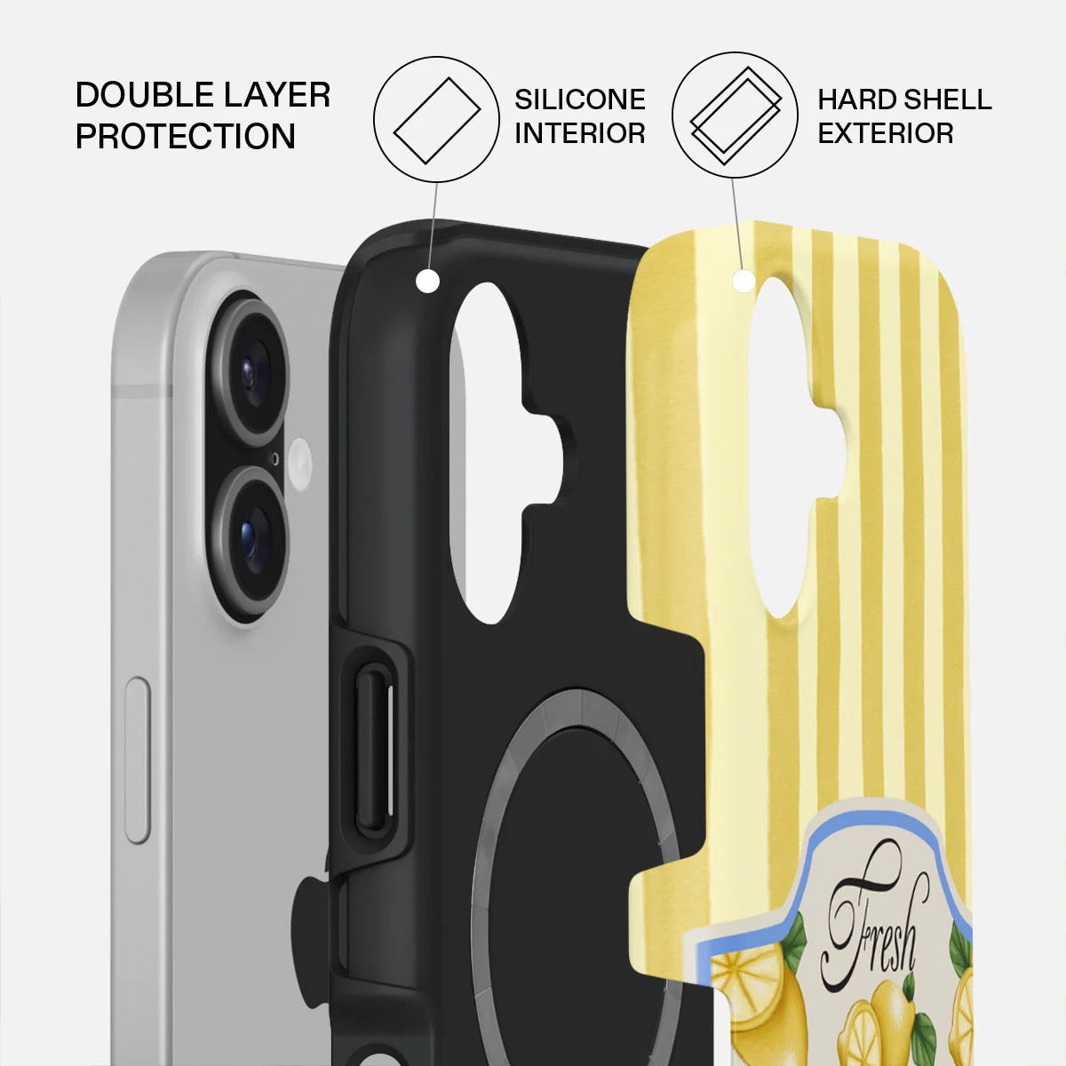 Kryt pro iPhone 17 Burga Frizzante Tough MagSafe Case - žluté pruhy - iSTYLE CZ